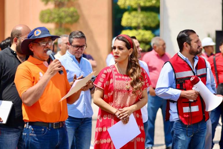 Encabeza la gobernadora el Primer Simulacro Nacional 2023 en oficinas de gobierno en Guerrero